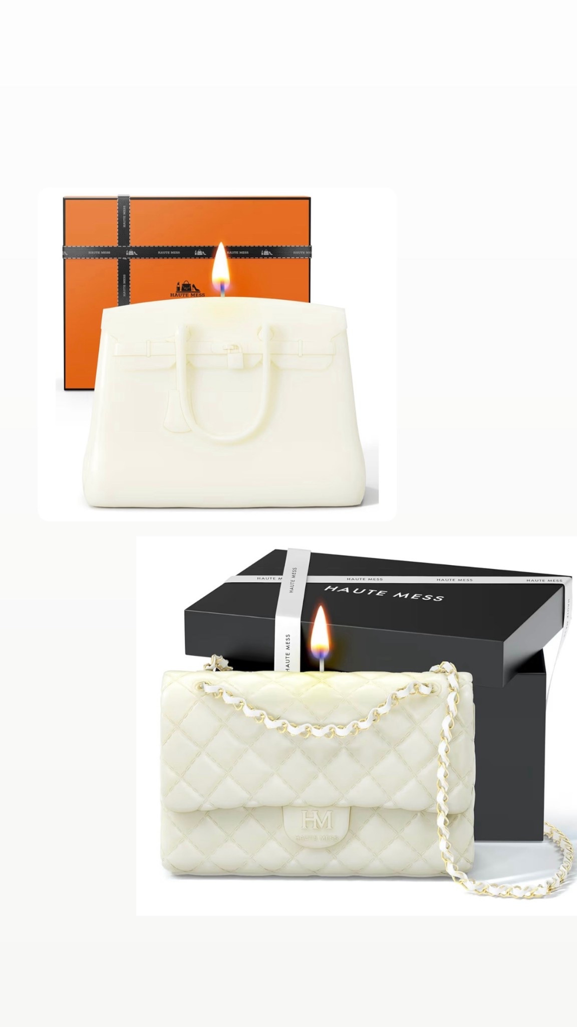 Designer handbags - but make it a candle! How CUTE! Perfect Valentine or Galentine sussie!