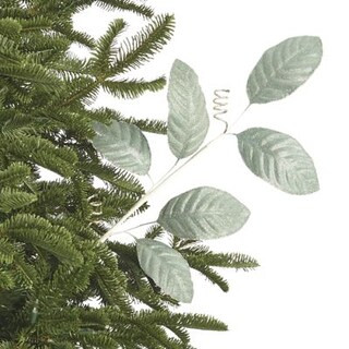 Glitter Beaded Magnolia Leaf Stem, Set of Six | Frontgate