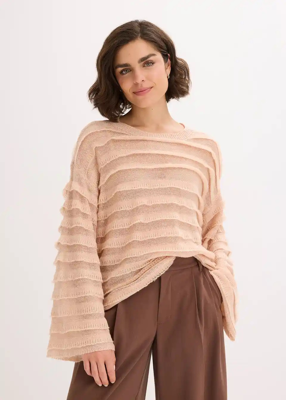 Oversize-Pullover, semi-transparent | Bonprix DE