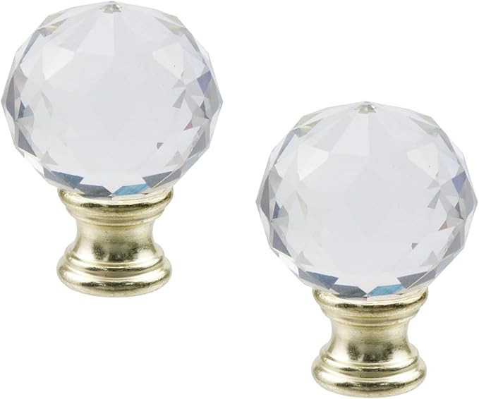 2 pcs Crystal Lamp Finials Lamp Screw Topper Lamp Shade Cap Knob | Amazon (US)