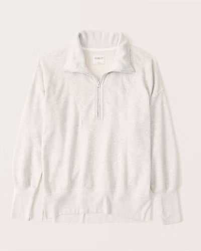 Split-Hem Tunic 3/4-Zip Sweatshirt | Abercrombie & Fitch (US)