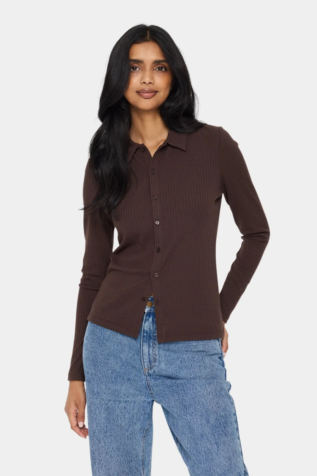 Jumpers & Cardigans | GodaSZ Spread Collar Rib Knit Cardigan | Saint Tropez | Debenhams UK
