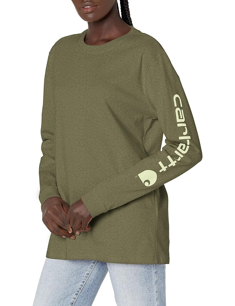 Carhartt womens Loose Fit Heavyweight Long-sleeve Logo Sleeve Graphic T-shirt | Amazon (CA)