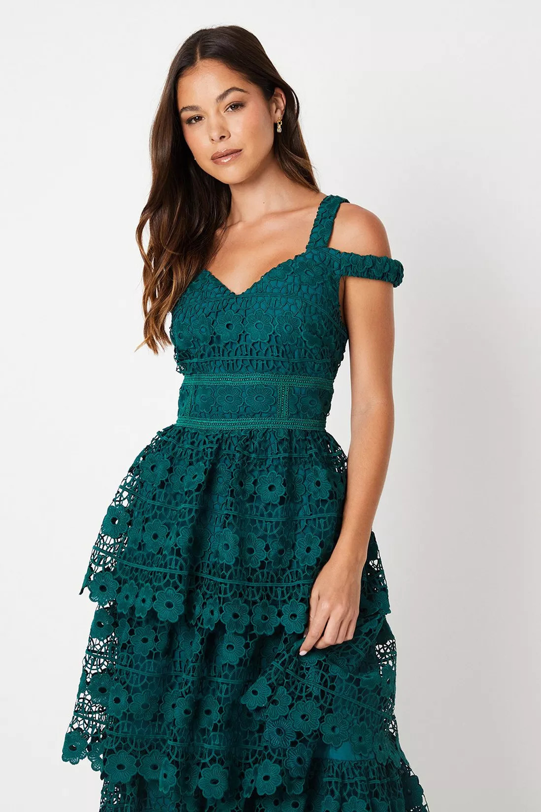 Dresses | Sweetheart Neckline Tiered Lace Midi Dress | Coast | Coast UK & IE