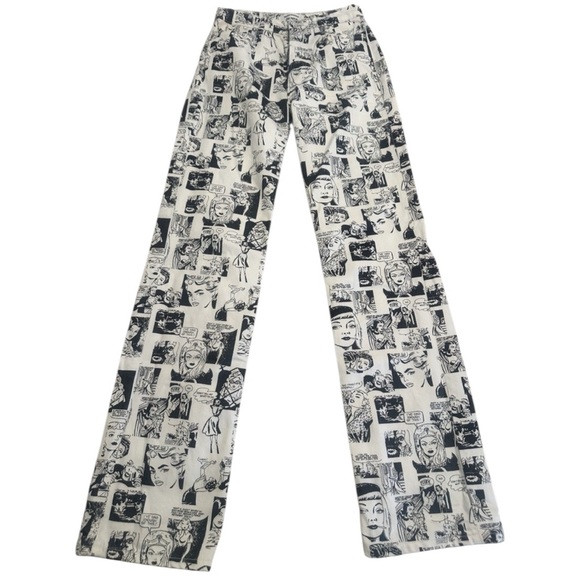 Reformation Comic High Rise Straight Leg‎ Black /white | Poshmark