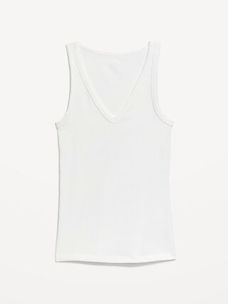 First-Layer Rib-Knit V-Neck Tank Top for Women | Old Navy (US)