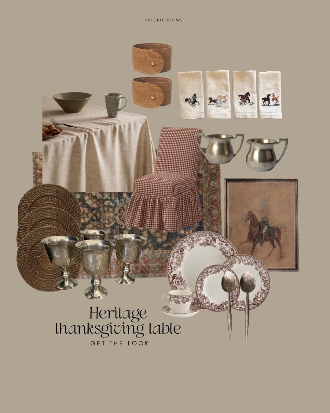 Love this equestrian style heritage Thanksgiving table with the mix of vintage antique looking, silver dinnerware tablecloth, dining chair, Equestria

#LTKSaleAlert #LTKHome