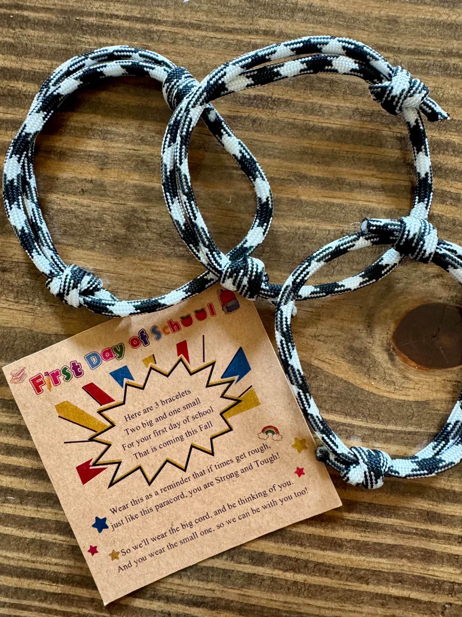 How cute is this pack of Back to School Bracelets my mom got the boys?! Weston and I will wear the larger ones, and Brantley will wear the smaller one! The boys are excited to wear them! This will help Brantley feel connected to me on his first day of First Grade! #amazonfinds #backtoschool #backtoschoolbracelets #firstdayofschool #firstdayofschoolbracelets 