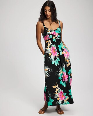Women's Soft Jersey Twist Bodice Maxi Dress in Black size XS | Soma | SOMA