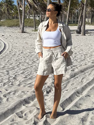 Retreat Linen Mid Rise Short | Athleta