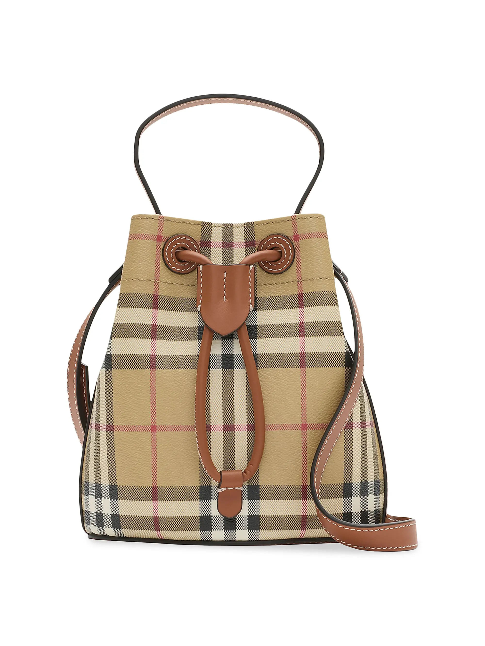 Burberry Mini Check Bucket Bag | Saks Fifth Avenue | Saks Fifth Avenue