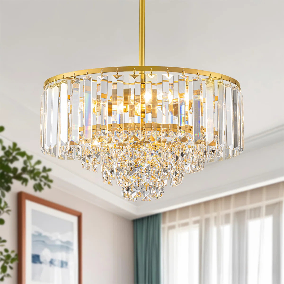 Modern 4-Tier Crystal Chandelier | Wayfair North America
