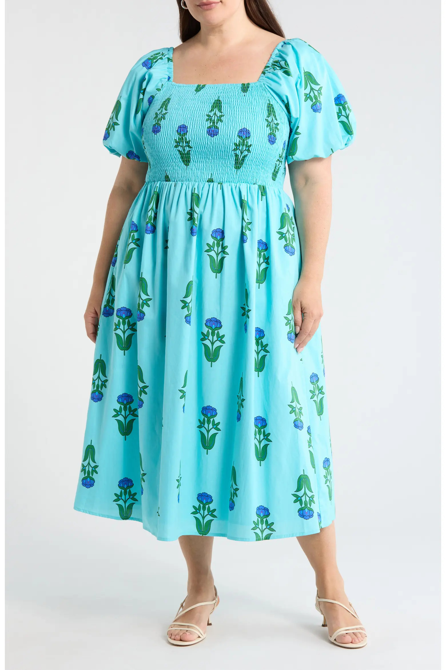 Maray Floral Smocked Midi Dress (Women) | Nordstrom | Nordstrom