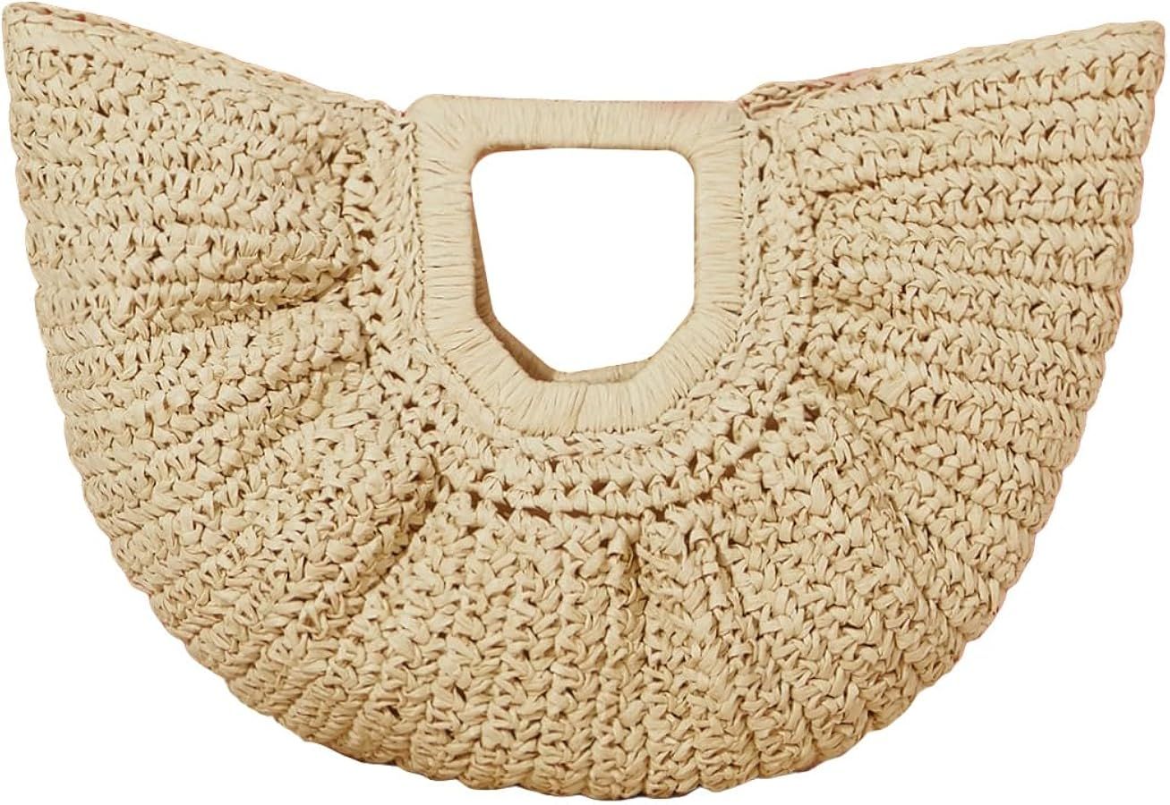 Verdusa Women's Straw Top Handle Handbags Woven Clutches Tote Bag Purses | Amazon (US)