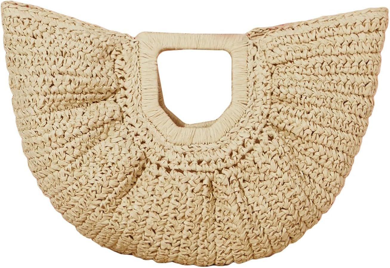 Verdusa Women's Straw Top Handle Handbags Woven Clutches Tote Bag Purses | Amazon (US)