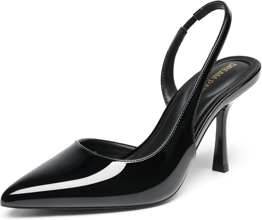 DREAM PAIRS Women's Slingback Closed Pointed Toe Kitten Heels High Stiletto Dress Shoes Wedding W... | Amazon (US)