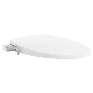 AquaWash Slim Non- Electric Slow Close Bidet Seat for Elongated Toilets in. White | The Home Depot