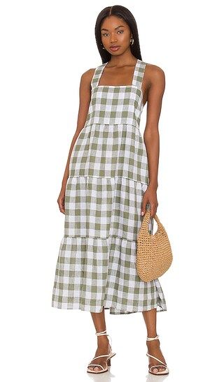 Canyon Midi Dress in Agave Gingham | Revolve Clothing (Global)