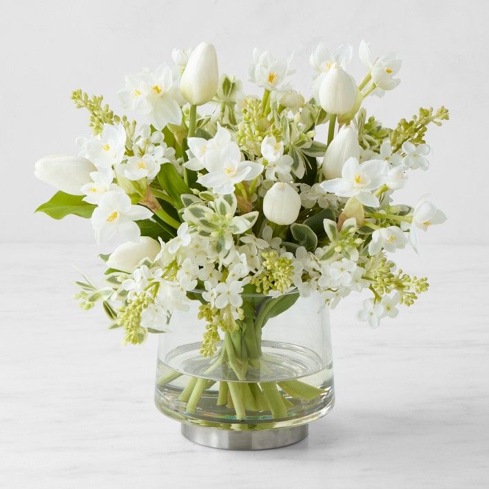 Faux Tulip & Lilac Floral Arrangement | Williams-Sonoma