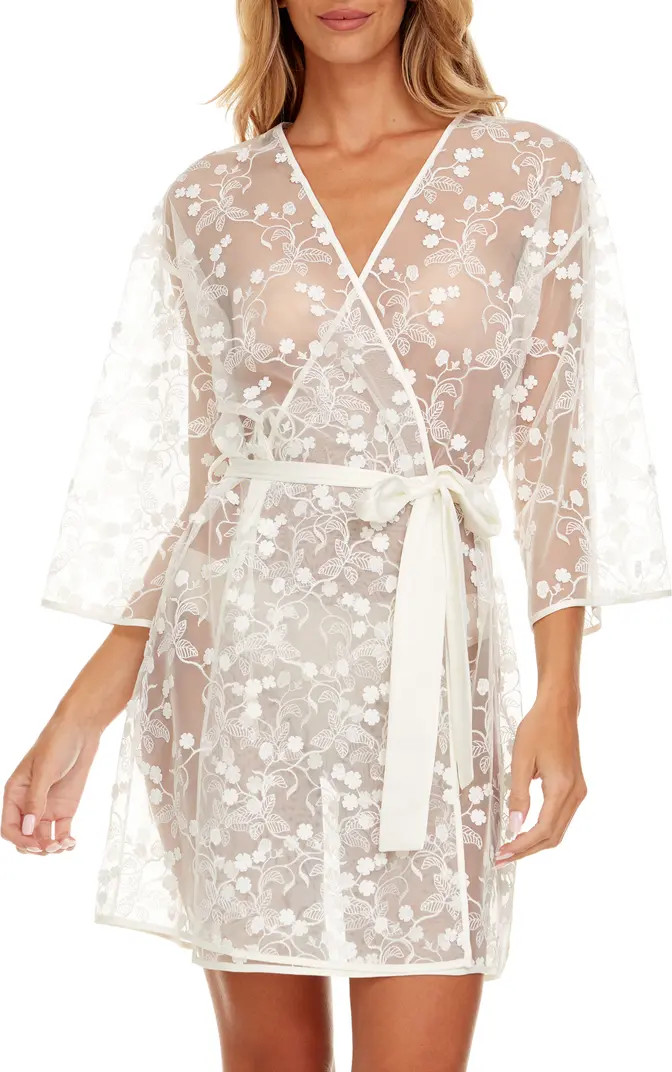 Flora Nikrooz Meg Floral Embroidered Tulle Wrap | Nordstrom | Nordstrom