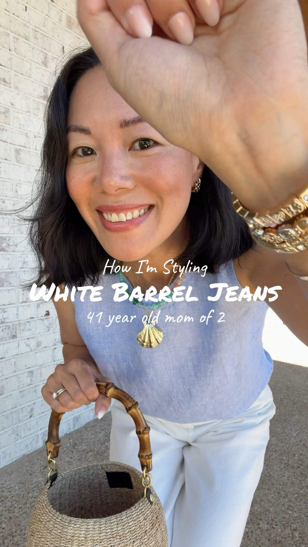 Sizing: wearing jeans in a 4, linen tank in Small, smocked top in Small, denim shirt in 4, and yellow sweater in Medium. 

These white barrel jeans are under $40 and I love how they are such a staple for spring and summer because they go with everything. Here are four different ways I styled the white jeans. The barrel isn’t too exaggerated so these are very wearable. 

Let me know which look is your favorite!

#ootd #barreljeans #whitejeans #sezanelovers #momstyle effortless style outfit ideas

#LTKxMadewell #LTKootd #LTKOver40