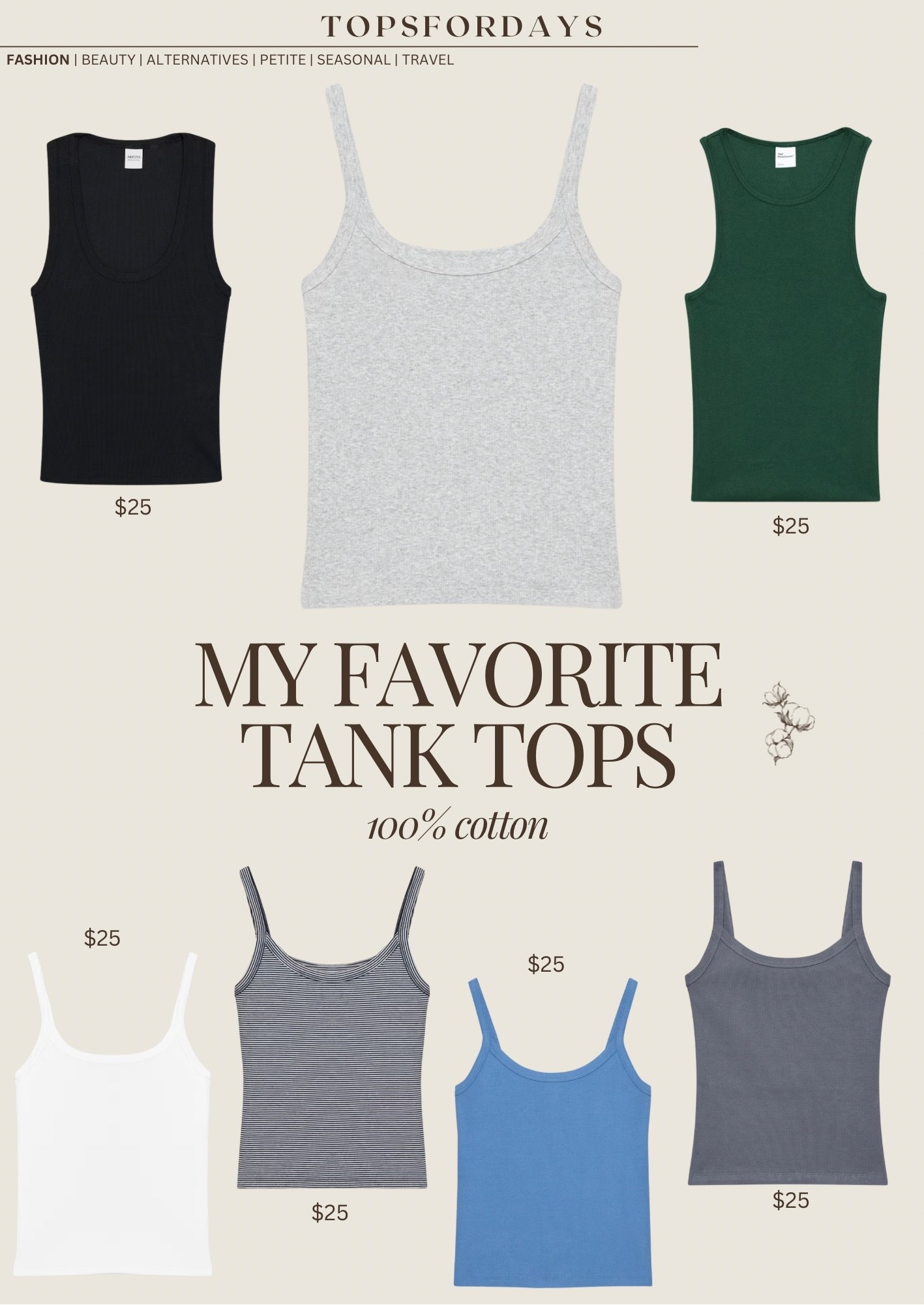 The petite friendly tank tops that I wear pretty much everyday  I wear XS or XXS depending on how tight I want them. 

#LTKStyleTip #LTKFindsUnder50 #LTKPetite