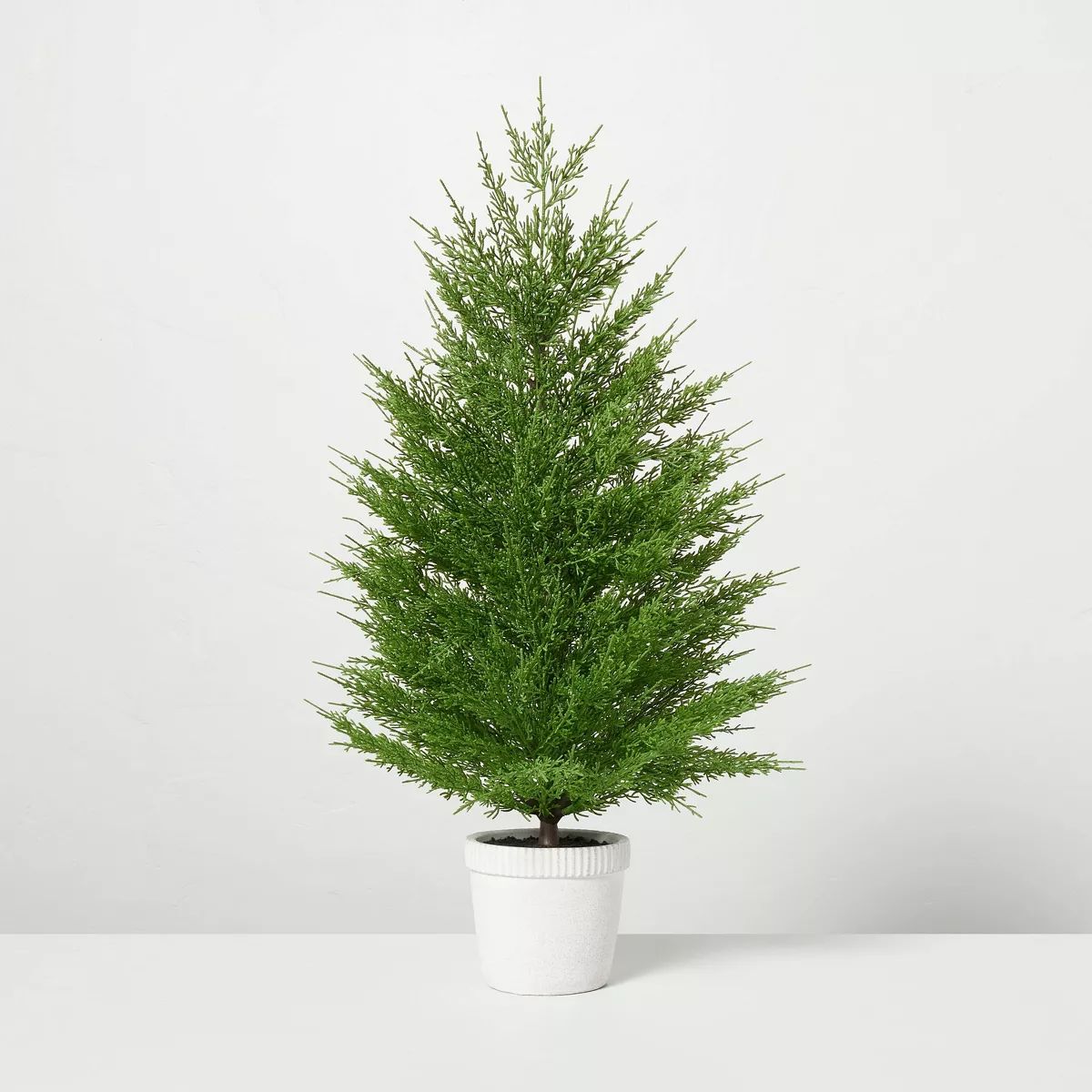 Faux Cypress Christmas Tree in Cement Porch Pot - Hearth & Hand™ with Magnolia | Target