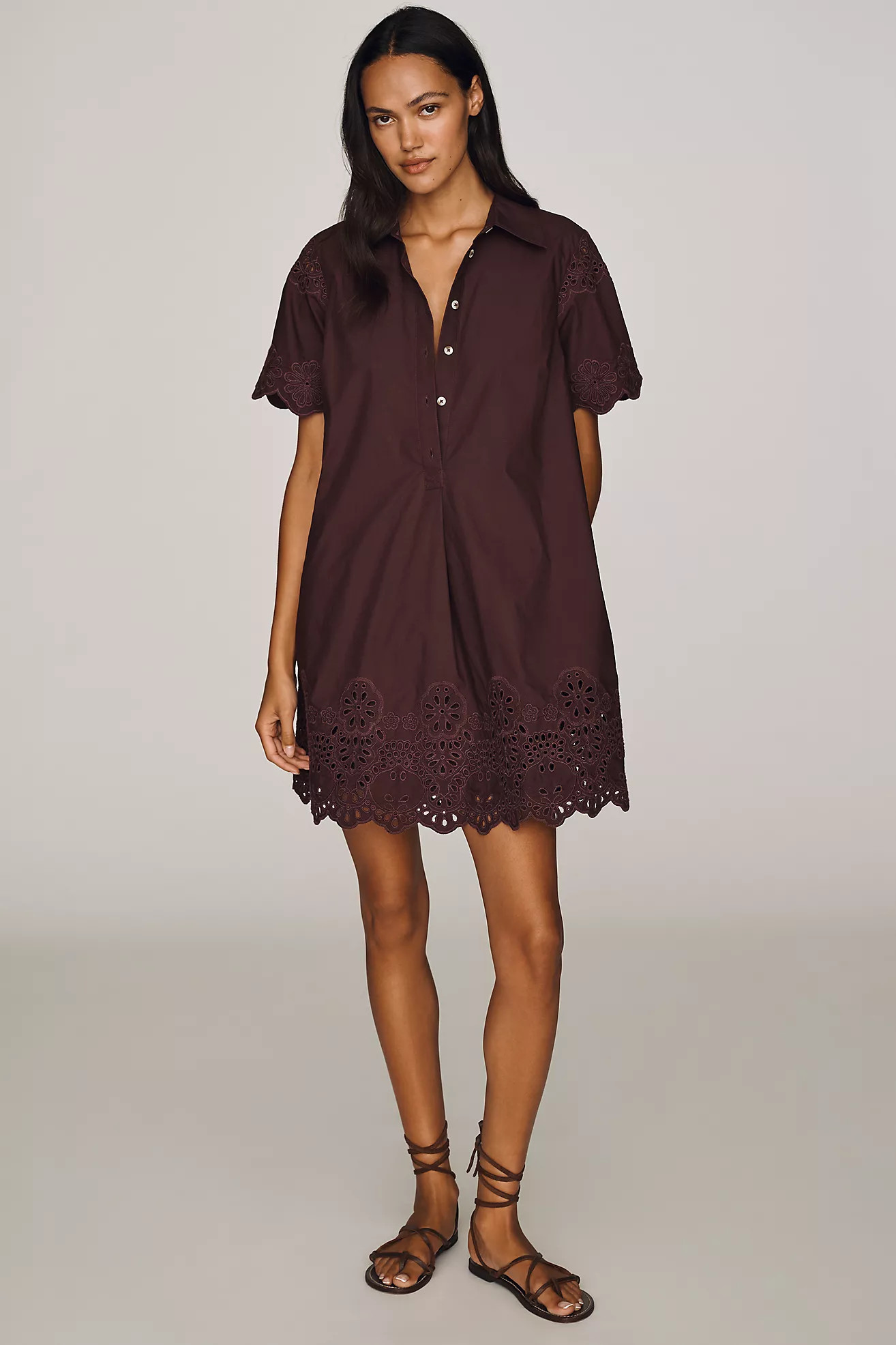 By Anthropologie Pollie 100% Cotton Swing Mini Dress | Anthropologie (US)