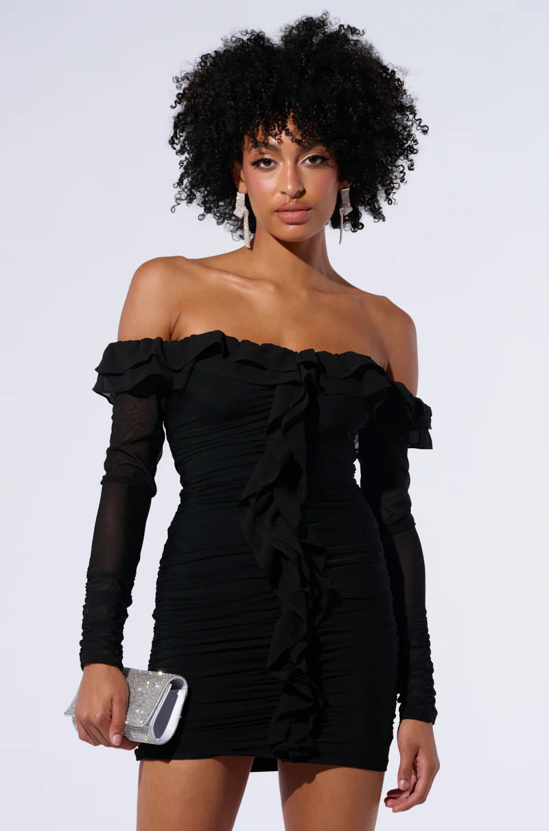IN YOUR DREAMS RUFFLE MINI DRESS | AKIRA