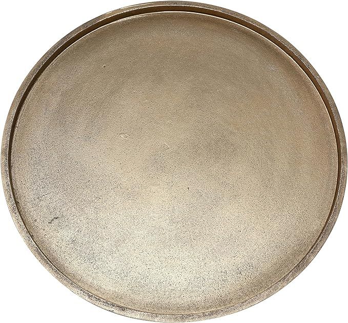 DN DECONATION 15 Inch Worn Gold Round Tray, Decorative Serving Tray, Large Wooden Tray for Home D... | Amazon (US)