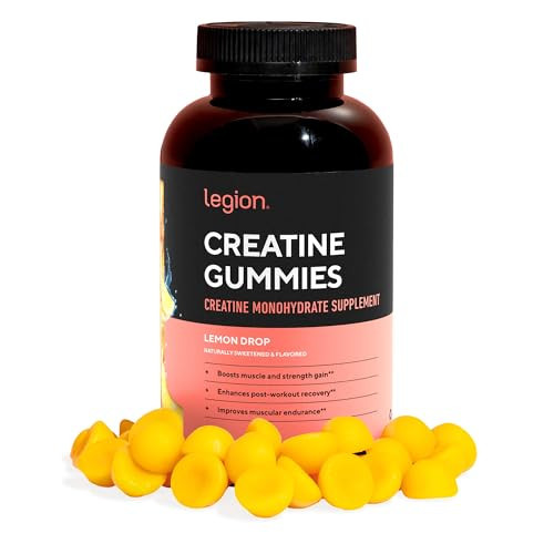 LEGION Creatine Monohydrate Gummies - Clean Creatine Gummies for Muscle Gain, Improving Endurance & Post Workout Recovery - Creatine Supplement for Maximum Absorption (150 Lemon Drop Gummies) | Amazon (US)