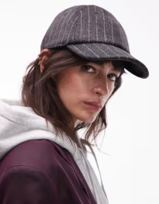 & Other Stories pin stripe cap in dark grey | ASOS (Global)