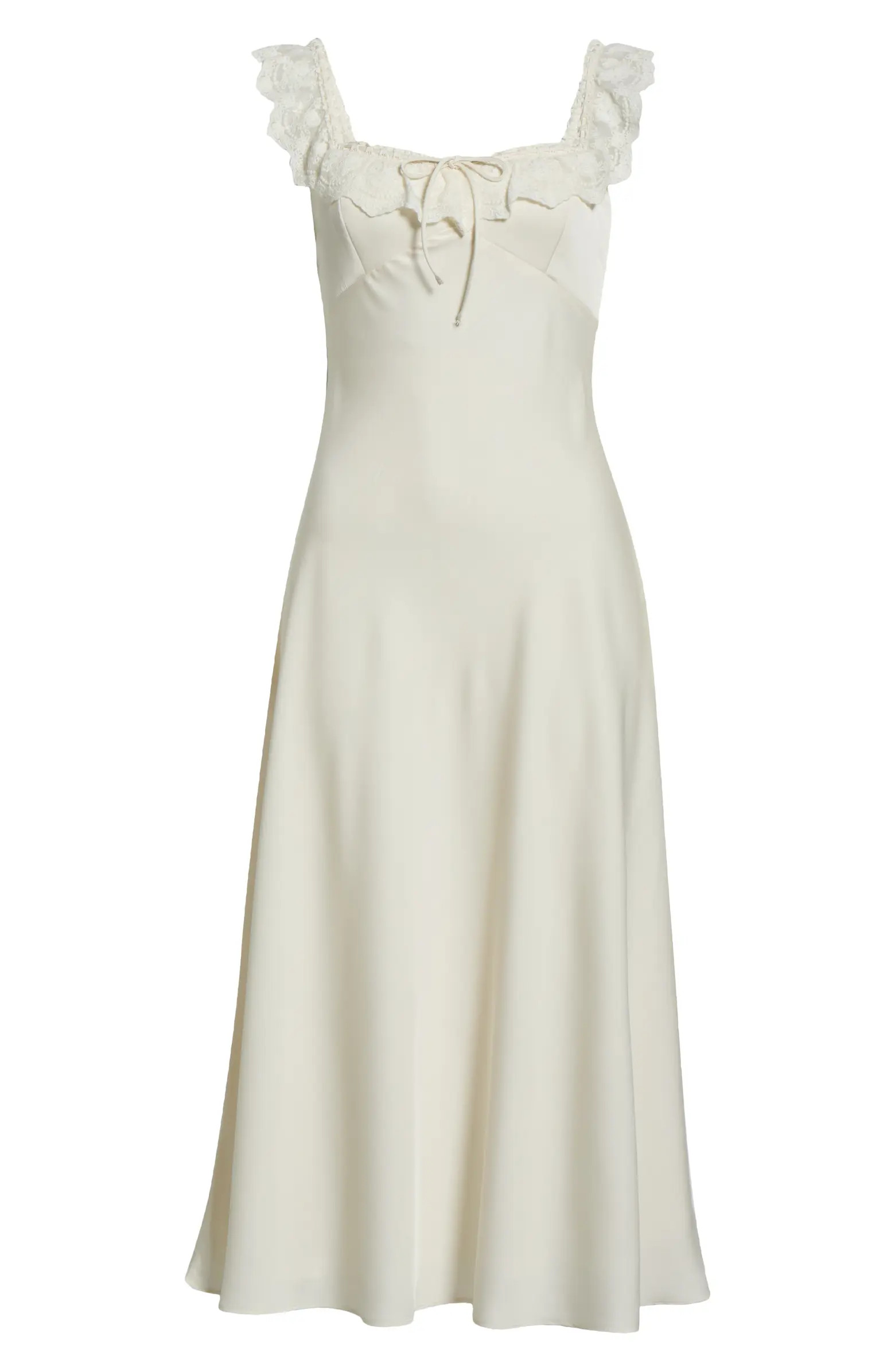 Makiya Lace Trim Satin Dress | Nordstrom