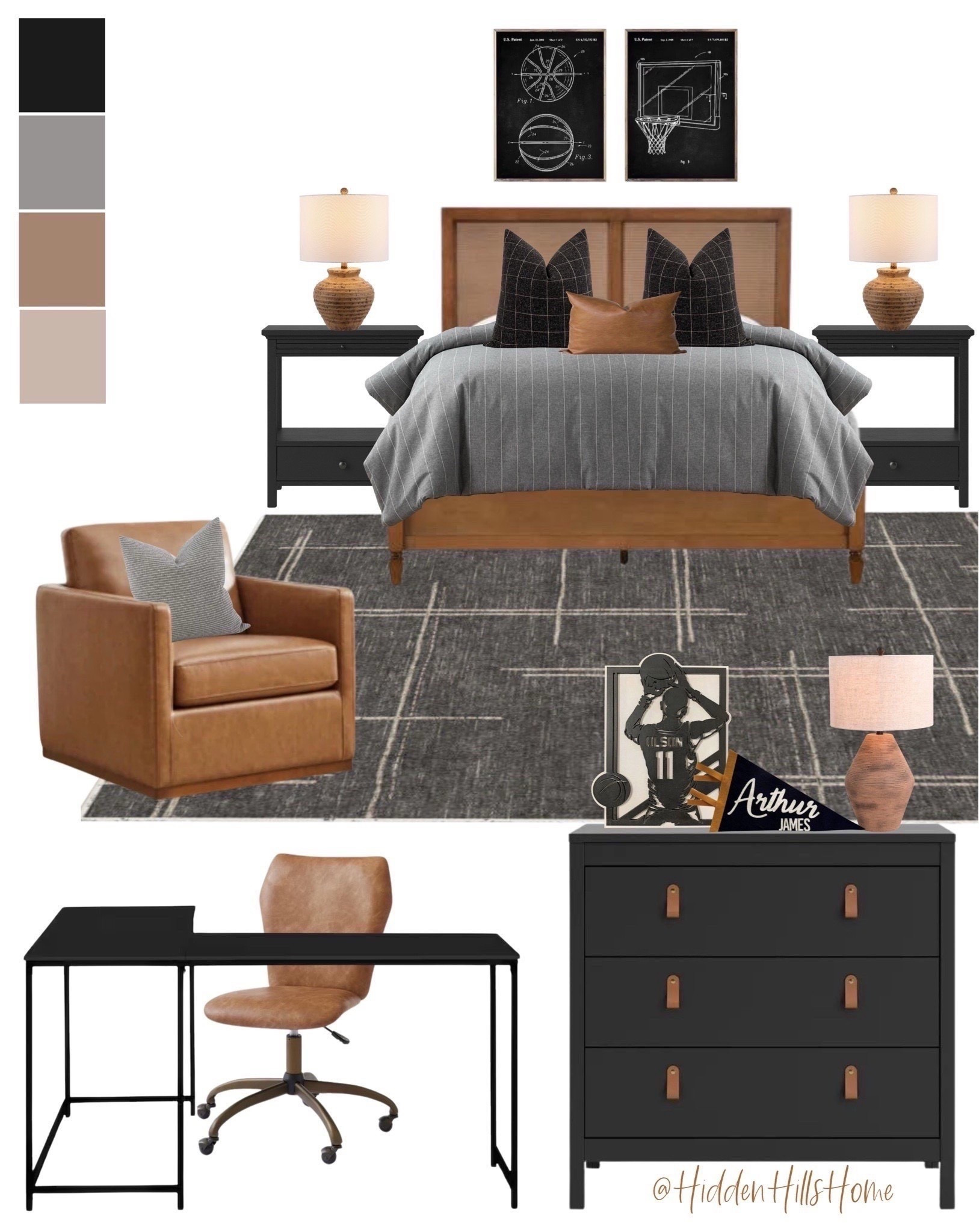 Teen boys bedroom decor mood board; masculine teen boys room, boys bedroom inspiration, sports themed boys room, basketball room #boysbedroom



#LTKKids #LTKHome #LTKSaleAlert