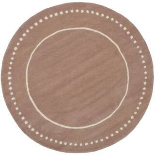 Bella Beige/Ivory 5 ft. x 5 ft. Round Border Area Rug | The Home Depot