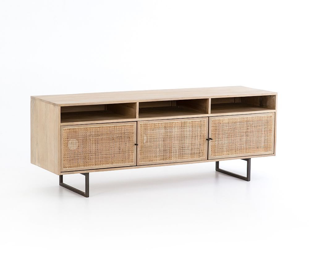 Dolores Cane Media Console, Natural | Pottery Barn (US)