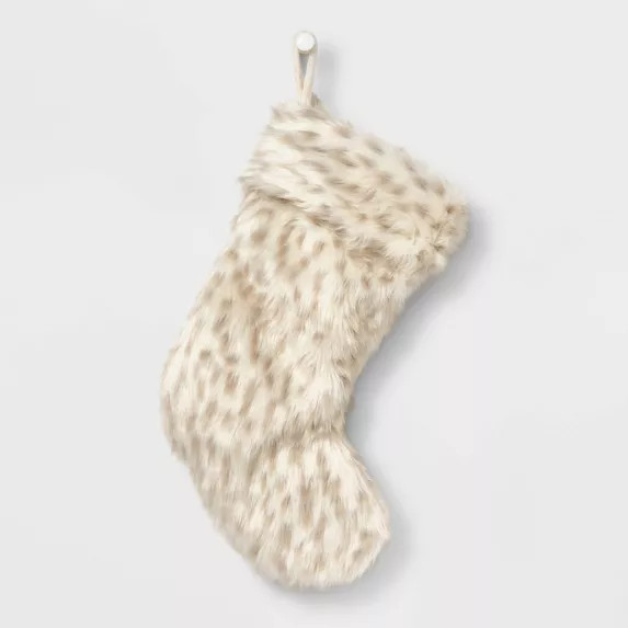 18" Faux Fur Christmas Stocking Light Brown Spots - Wondershop™ | Target
