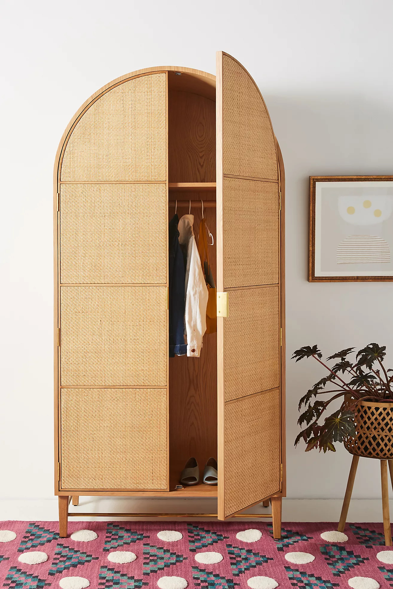 Wallace Cane and Oak Armoire | Anthropologie (US)