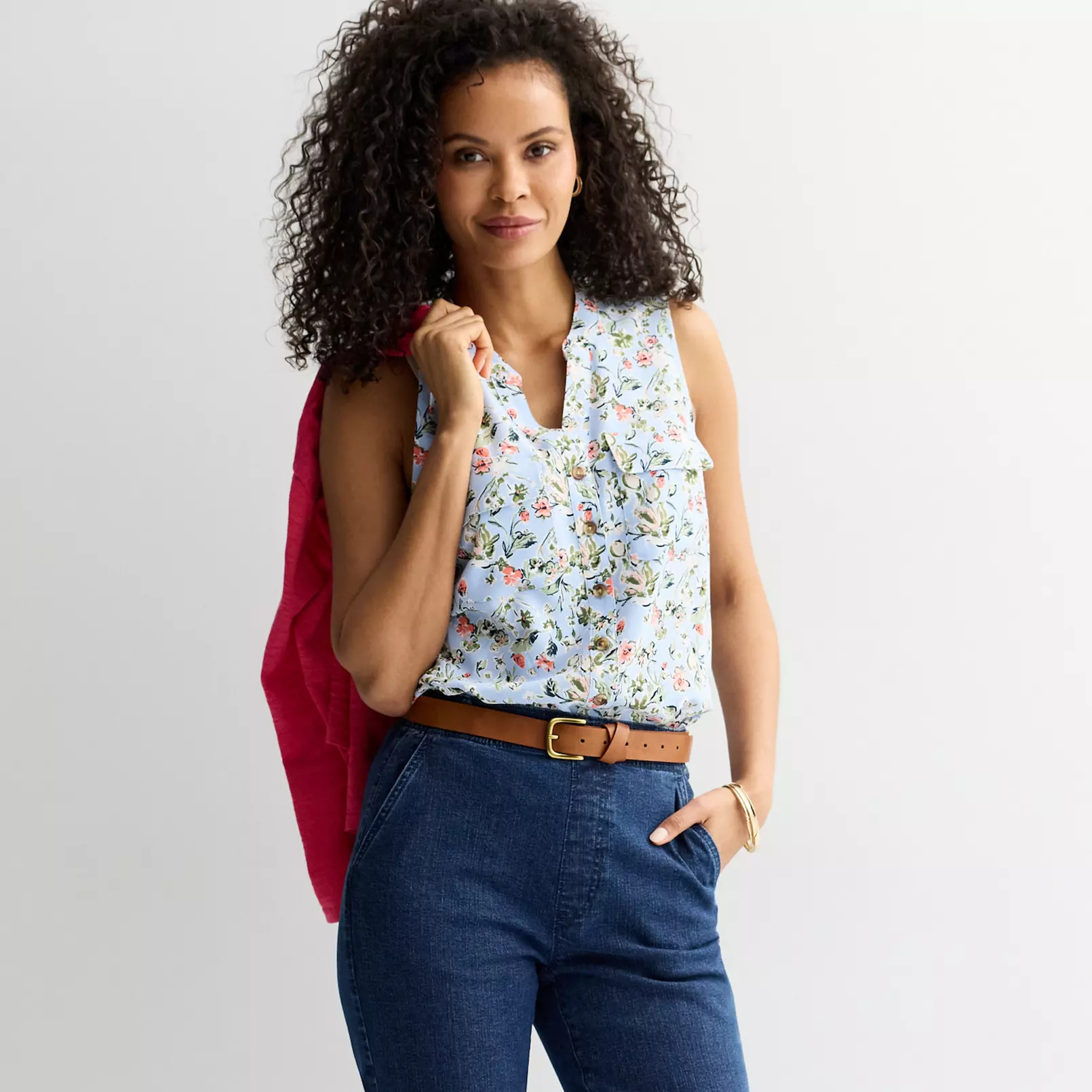 Women's Croft & Barrow® Y-Neck Tank Top | Kohl's