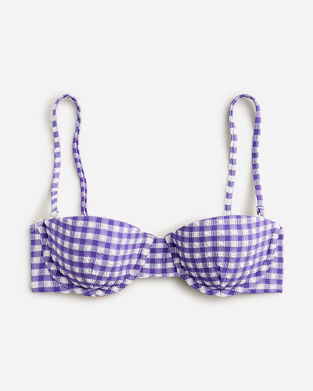 Balconette underwire bikini top in gingham | J. Crew US