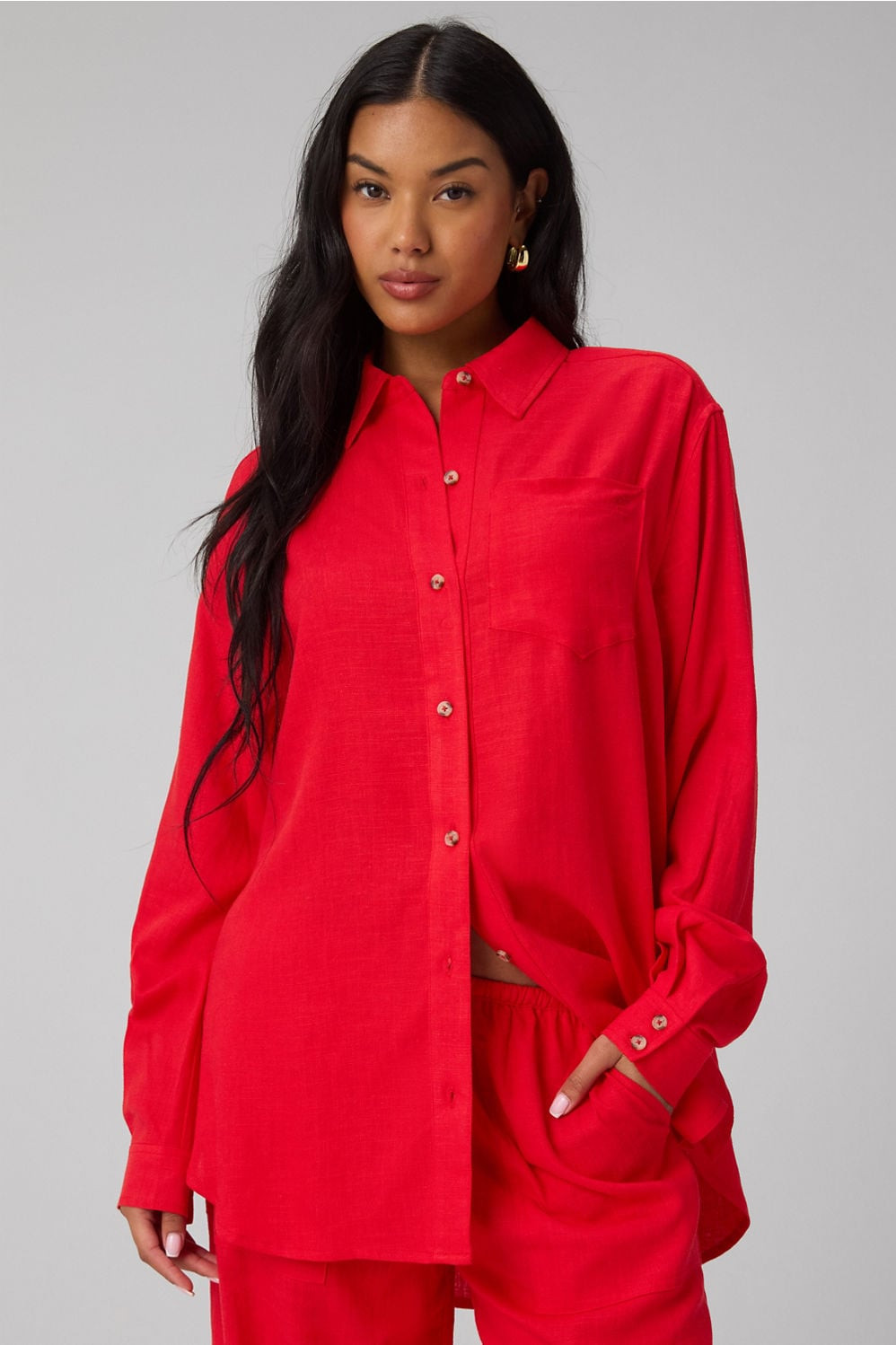 Lifestyle Linen Button-Up Shirt | Fabletics