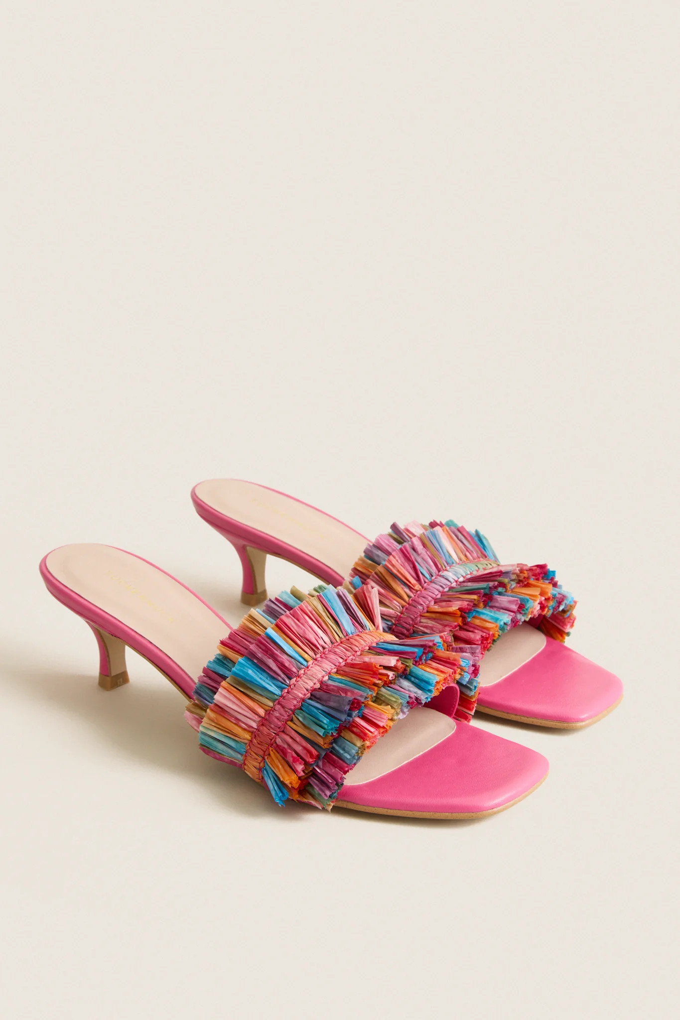 Rainbow Raffia Christy Heels | Tuckernuck (US)
