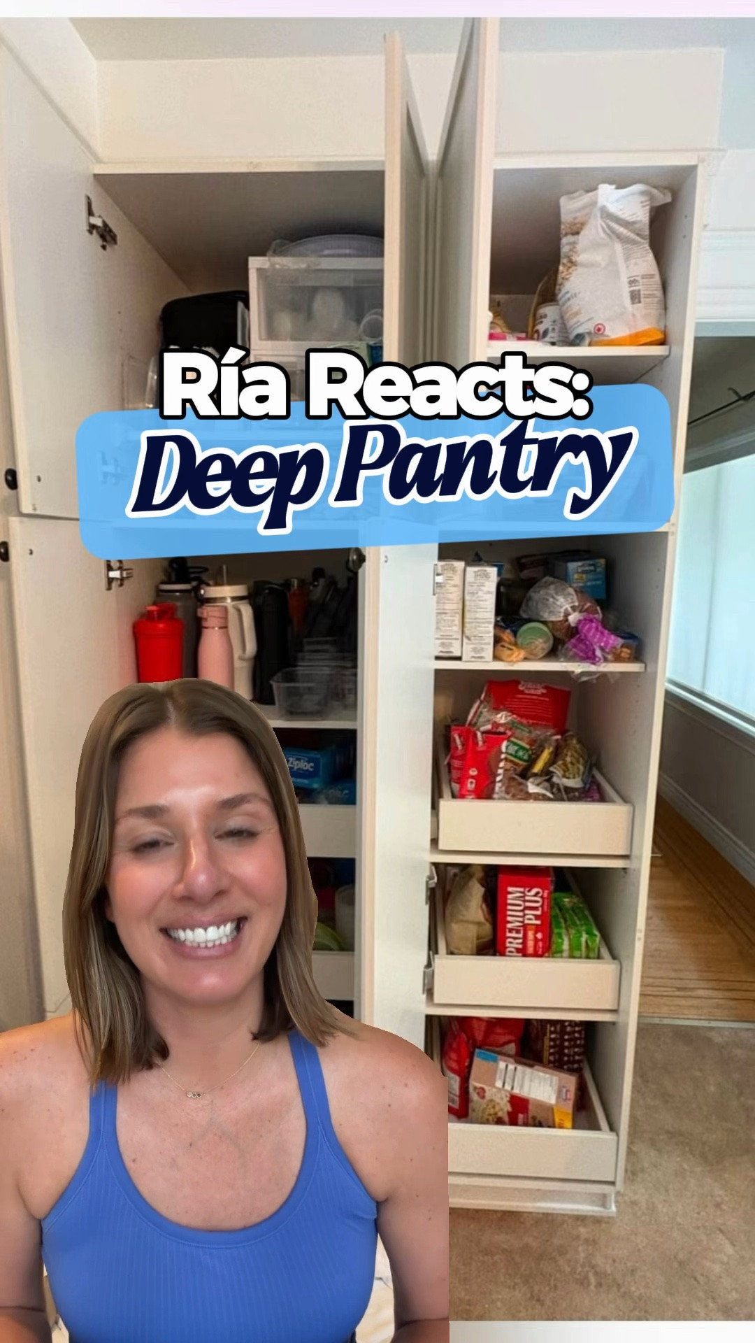 Ría Reacts: the pantry cabinet 🥫

Deep cabinets are great storage until you can't find anything in them. The fix: give each side one job, bins or dividers in the pull-outs, canisters tiered tall to short, and deep bins or a turntable on the deep shelves.

Everything visible. Everything accessible.

#pantryorganization #organizedhome #kitchenorganization #homeorganization

#LTKHome