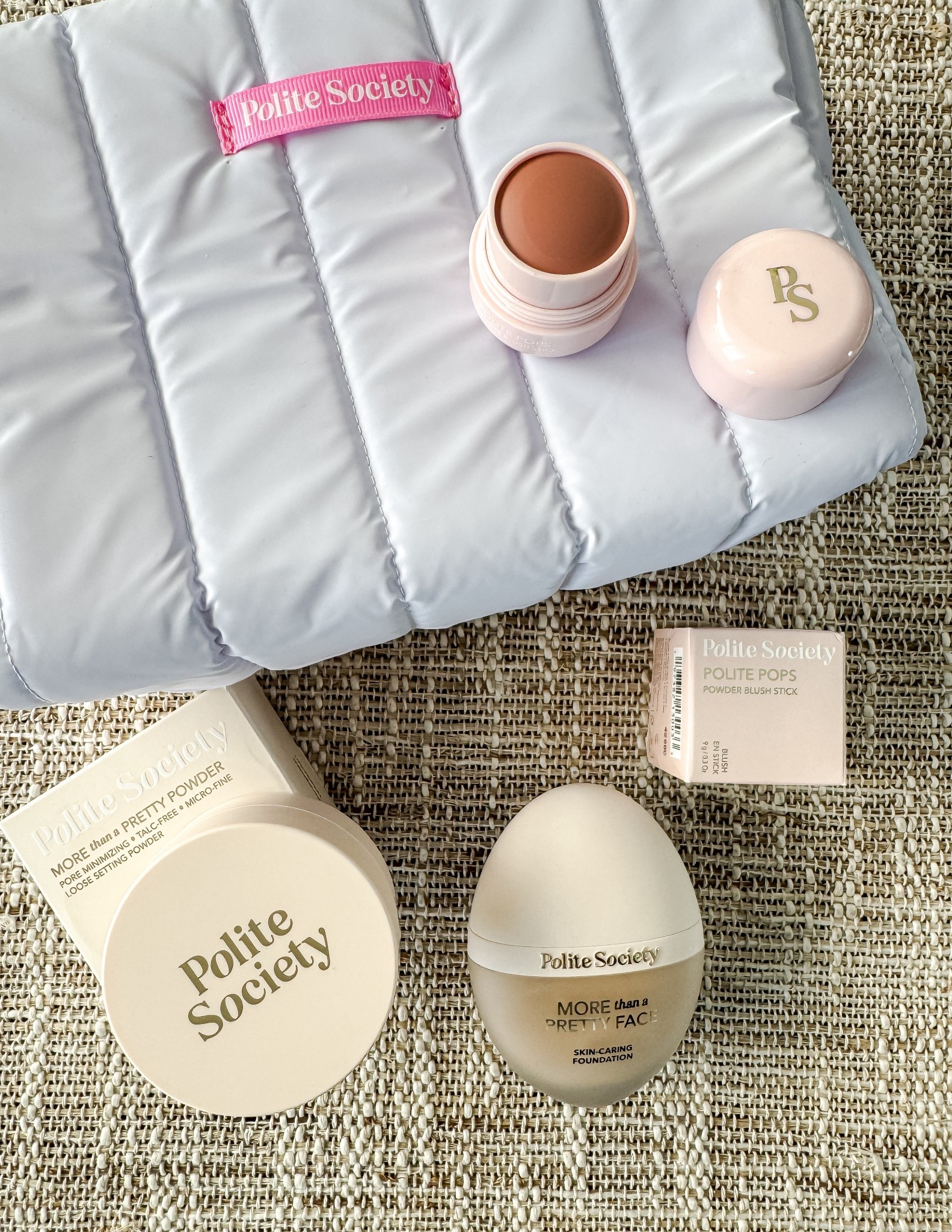 Must-have skin-caring face essentials will give you a fresh, impossibly smooth, flawless complexion with a pop of candy color.
The TikTok viral “egg” foundation in shade Light Neutral, More than a Pretty Face, More than a Pretty Powder Loose Setting Powder in Translucent, and the innovative Polite Pops Powder Blush Stick in shade Sydney. 

Viral Foundation • Setting Powder • Powder Blush Stick • Beauty • Makeup • Makeup Set
@politesociety

#LTKGiftGuide #LTKmorningroutine #LTKBeauty