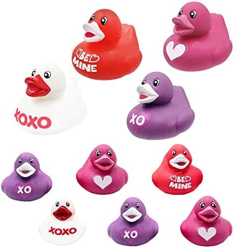 Valentine's Day Rubber Duck Toy Duckies for Kids, Four Solid Colors with Salutations, Bath Birthd... | Amazon (US)