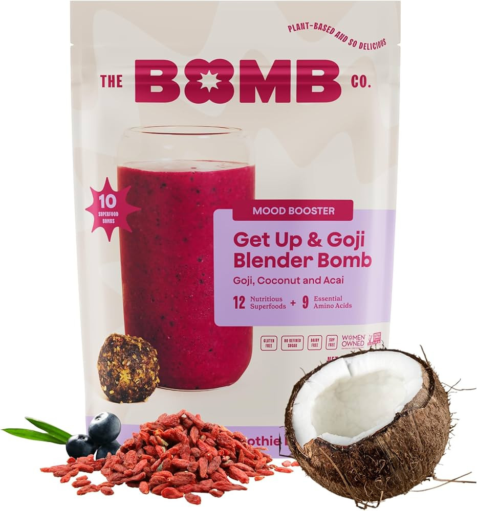 The Bomb Co. Blender Bomb, Get up & Goji, Superfood Smoothie Mix With Goji Berries, Hemp, Flax, C... | Amazon (US)