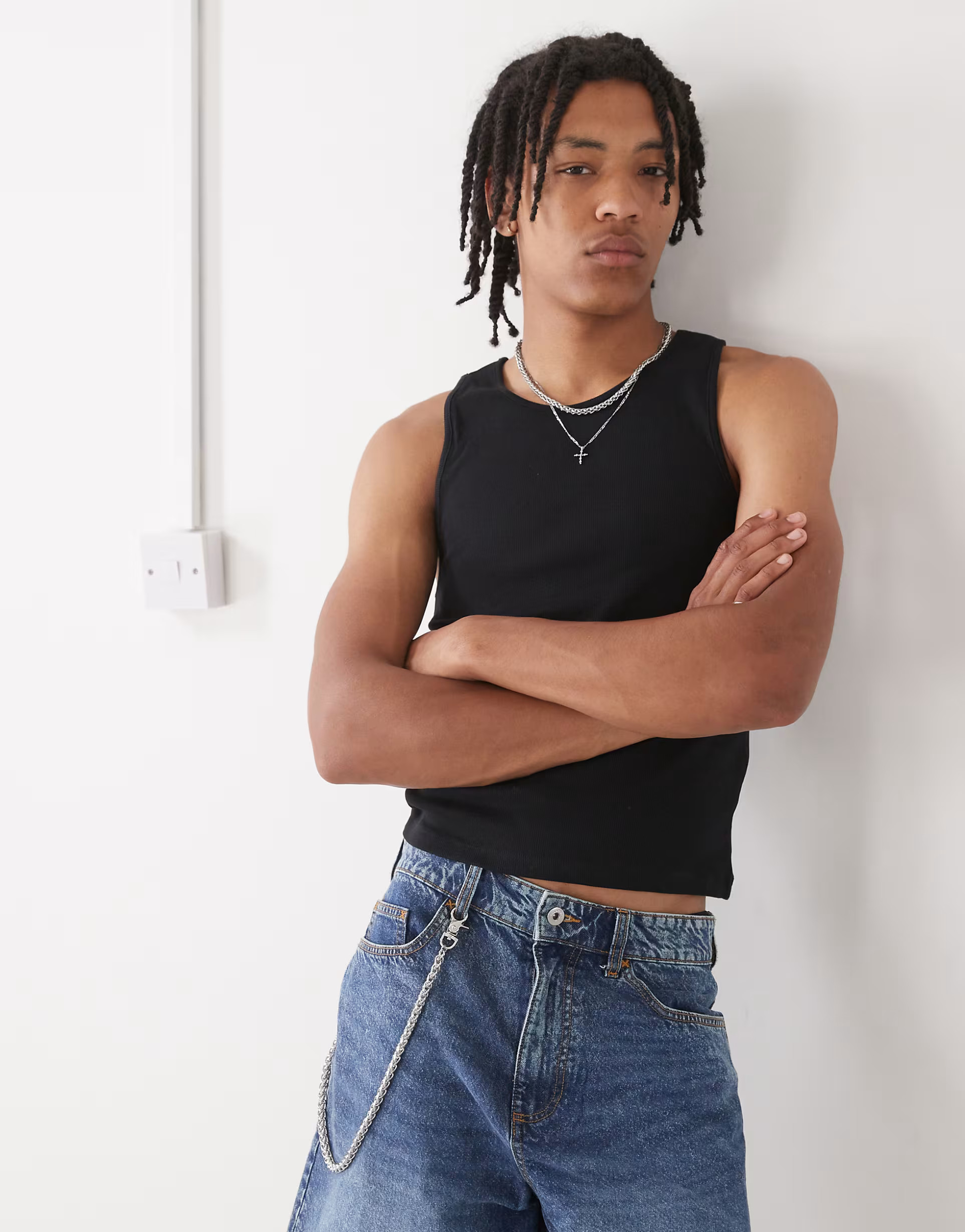 COLLUSION Ribbed vest in black | ASOS (Global)