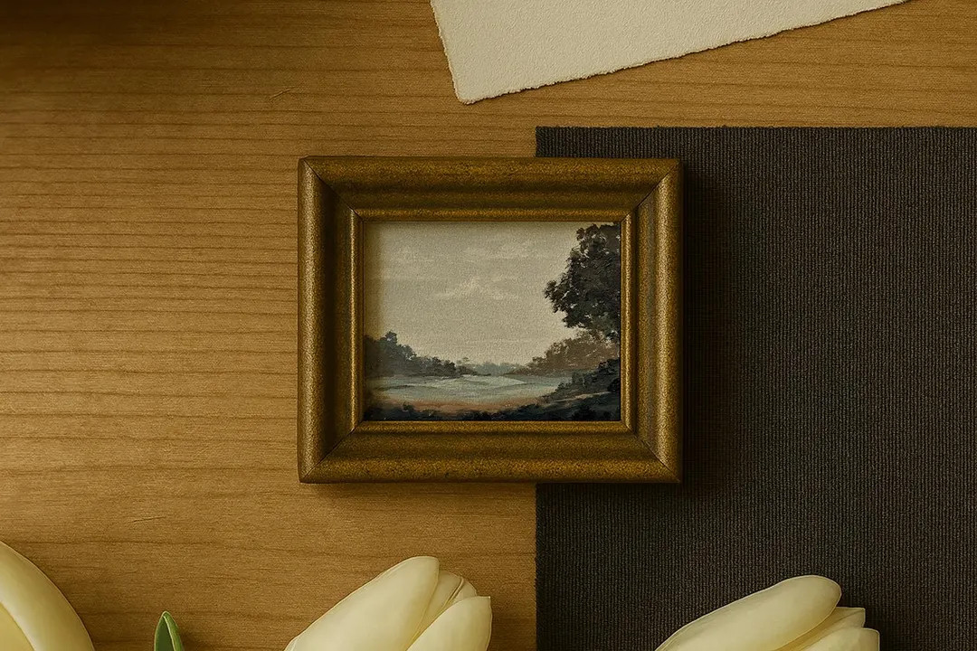 Moody Llake Landscape Fine Art Print – Vintage-Style Small Artwork, Warm Wall Decor, Rustic Cou... | Etsy (US)