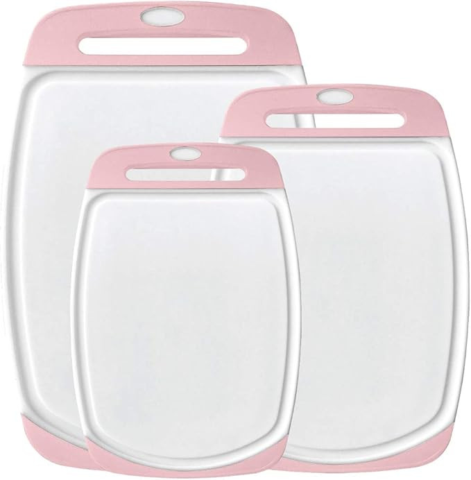 Gorilla Grip Reversible, Oversized, Thick Cutting Board Set of 3, Grip Handle, Deep Juice Grooves... | Amazon (US)