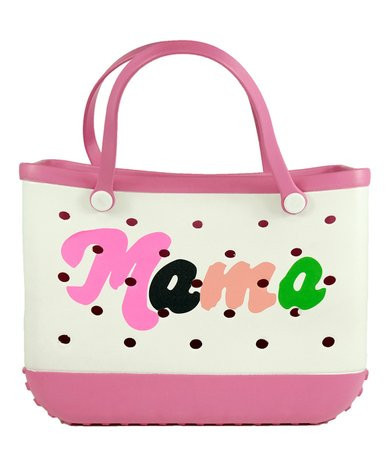 Boolore Pink & White 'Mama' Tote | Zulily